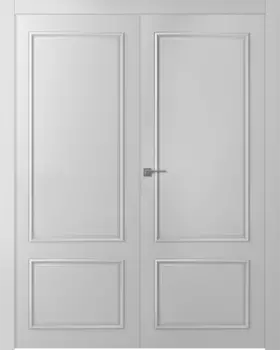 Межкомнатная дверь Ламира 2 Распашная двойная Эмаль белый 2,0х0,8