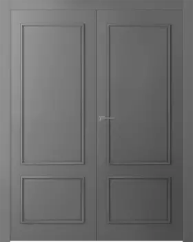 Межкомнатная дверь Ламира 2 Распашная двойная Эмаль белый 2,0х0,8