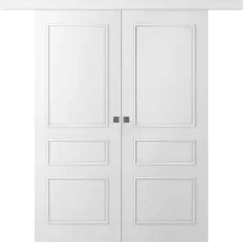 Межкомнатная дверь Ламира 3 Купе двойное Эмаль белый 2,0х0,8