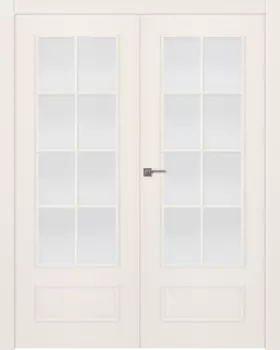 Межкомнатная дверь Ламира 5 Распашная двойная Эмаль белый 2,0х0,6