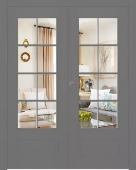 Межкомнатная дверь Ламира 5 Распашная двойная Эмаль графит нестандарт