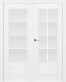 Межкомнатная дверь Ламира 5 Распашная двойная Эмаль белый 2,0х0,6