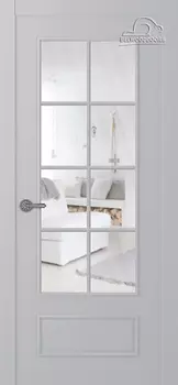 Межкомнатная дверь Ламира 5 Распашная Эмаль светло - серый 2,0х0,7