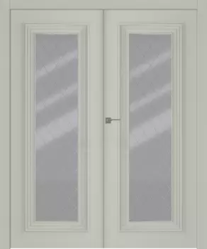 Межкомнатная дверь Палаццо 1 Распашная двойная Эмаль белый 2,0х0,6