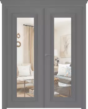 Межкомнатная дверь Палаццо 1 Распашная двойная Эмаль белый 2,0х0,6