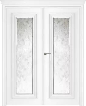 Межкомнатная дверь Палаццо 1 Распашная двойная Эмаль белый 2,0х0,6