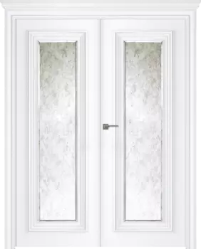Межкомнатная дверь Палаццо 1 Распашная двойная Эмаль белый 2,0х0,8