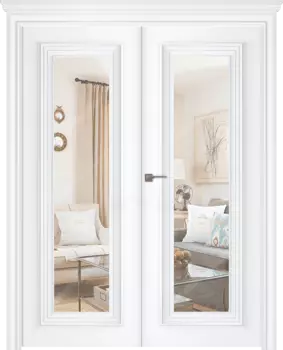 Межкомнатная дверь Палаццо 1 Распашная двойная Эмаль белый 2,0х0,6
