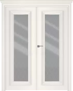 Межкомнатная дверь Палаццо 1 Распашная двойная Эмаль белый 2,0х0,6