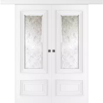 Межкомнатная дверь Палаццо 2 Купе двойное Эмаль белый 2,0х0,9