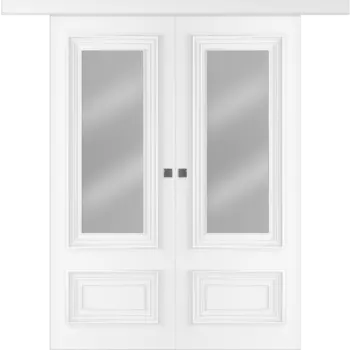 Межкомнатная дверь Палаццо 2 Купе двойное Эмаль белый 2,0х0,7