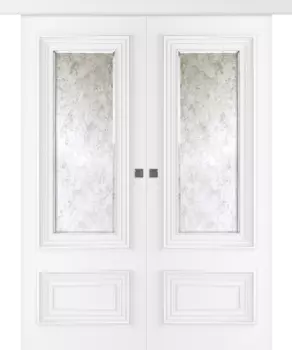 Межкомнатная дверь Палаццо 2 Купе двойное Эмаль белый нестандарт