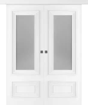 Межкомнатная дверь Палаццо 2 Купе двойное Эмаль белый 2,0х0,7