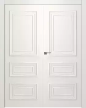Межкомнатная дверь Палаццо 3/1 Распашная двойная Эмаль белый 2,0х0,9