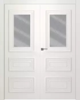 Межкомнатная дверь Палаццо 3/1 Распашная двойная Эмаль белый 2,0х0,8
