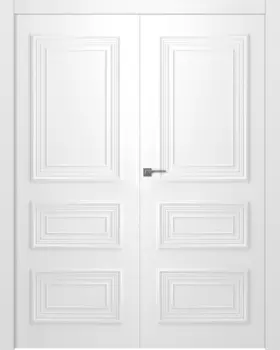 Межкомнатная дверь Палаццо 3/1 Распашная двойная Эмаль белый 2,0х0,9
