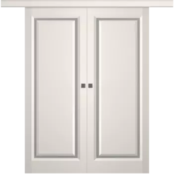 Межкомнатная дверь Платинум 1 Купе двойное Эмаль белый 2,0х0,6