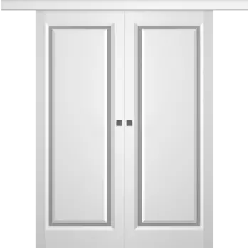 Межкомнатная дверь Платинум 1 Купе двойное Эмаль белый 2,0х0,6