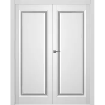 Межкомнатная дверь Платинум 1 Распашная двойная Эмаль белый 2,0х0,6