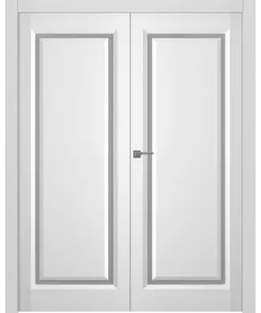 Межкомнатная дверь Платинум 1 Распашная двойная Эмаль белый 2,0х0,6