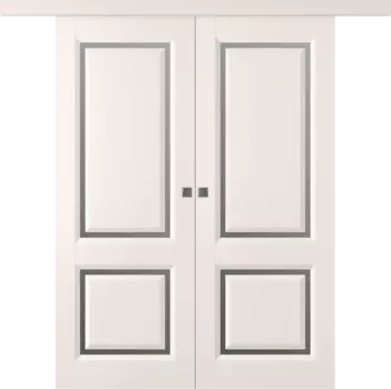 Межкомнатная дверь Платинум 2 Купе двойное Эмаль белый 2,0х0,6