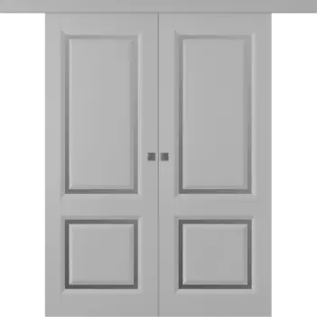 Межкомнатная дверь Платинум 2 Купе двойное Эмаль белый 2,0х0,6