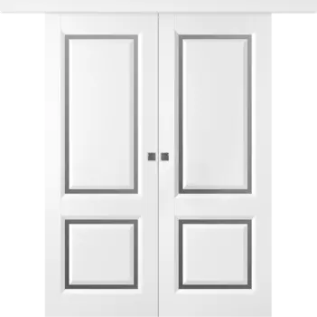 Межкомнатная дверь Платинум 2 Купе двойное Эмаль белый 2,0х0,6