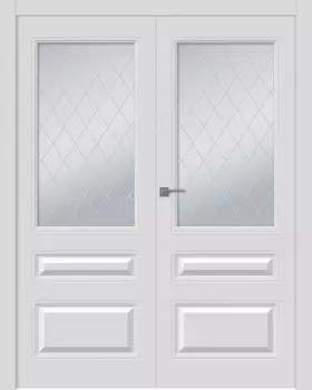 Межкомнатная дверь Роялти Распашная двойная Эмаль белый 2,0х0,6