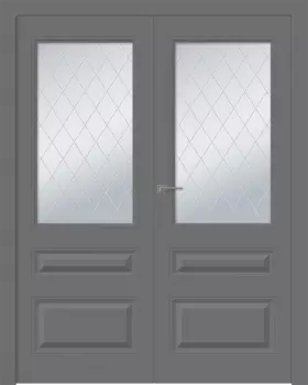 Межкомнатная дверь Роялти Распашная двойная Эмаль белый 2,0х0,6