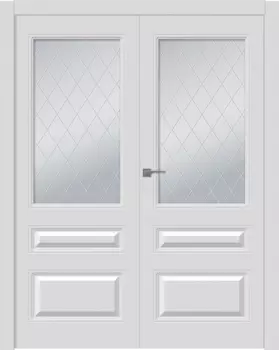 Межкомнатная дверь Роялти Распашная двойная Эмаль белый 2,0х0,8