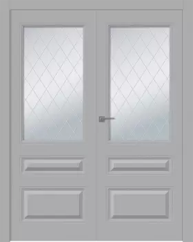 Межкомнатная дверь Роялти Распашная двойная Эмаль белый 2,0х0,6