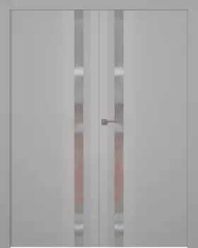 Межкомнатная дверь Слайд Распашная двойная Эмаль белый 2,0х0,9