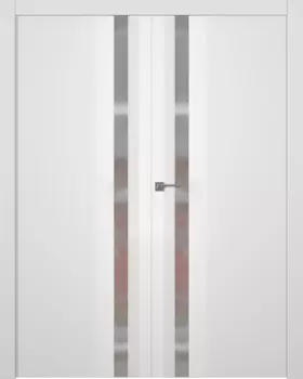 Межкомнатная дверь Слайд Распашная двойная Эмаль белый 2,0х0,9