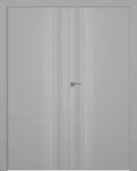 Межкомнатная дверь Слайд Распашная двойная Эмаль белый 2,0х0,8