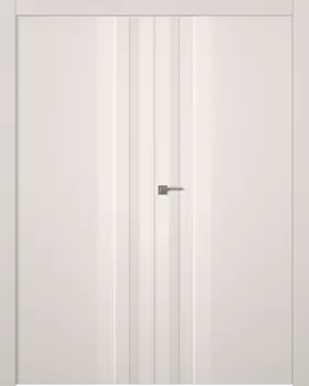 Межкомнатная дверь Слайд Распашная двойная Эмаль белый 2,0х0,8