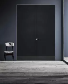 Межкомнатная дверь Спейс Reverse Двойная Стекло Лакобель белый 2,0х0,8