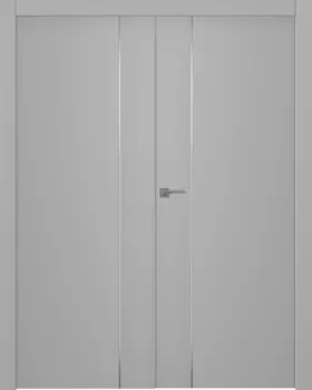 Межкомнатная дверь Вега 1 Двойная Эмаль светло-серый 2,0х0,6