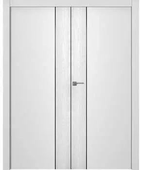 Межкомнатная дверь Вега 1 Молдинг Черный Двойная Эмаль белый 2,0х0,6