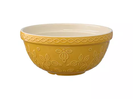 Миска горчичного цвета с рельефным узором Ягоды Тайги Russian North