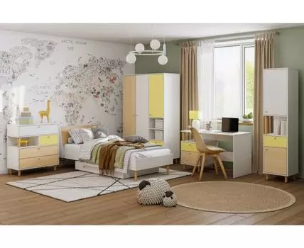 Модульная детская Дикинс-1 Mustard Plywood