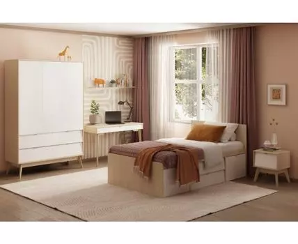 Модульная детская Лесли-1 Plywood White