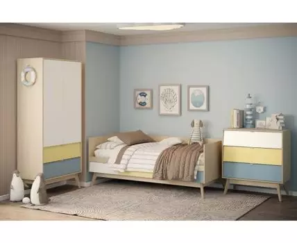 Модульная детская Лесли-2 Plywood Mustard