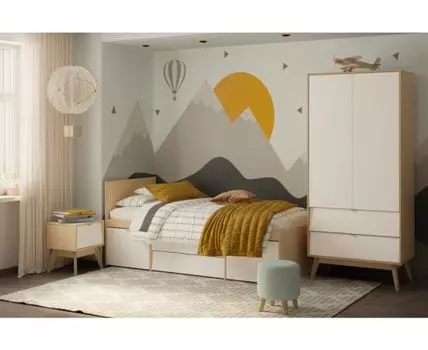 Модульная детская Лесли-4 Plywood White