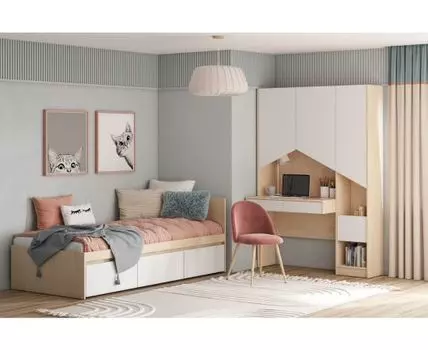 Модульная детская Пенни-1 Plywood White