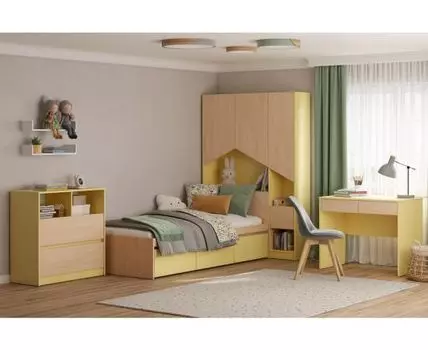 Модульная детская Пенни-2 Mustard Plywood