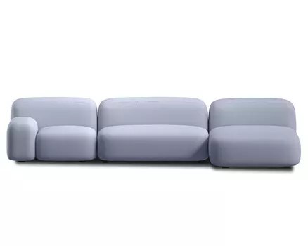 Модульный диван Риббл-3 Bucle Lilac