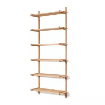 Модульный стеллаж Sitra, 6 полок из массива дуба с натуральной отделкой, 90 см