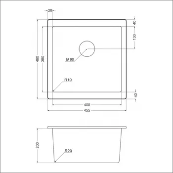 Мойка EMAR EMQ-1455.P EMQ-1455.P гранитная мойка, Антрацит