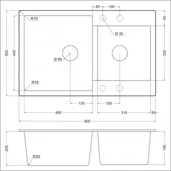 Мойка EMAR EMQ-2800.Q EMQ-2800.Q Оникс