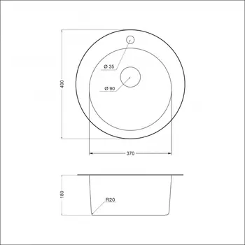 Мойка из нержавеющей стали EMAR 490 глянец